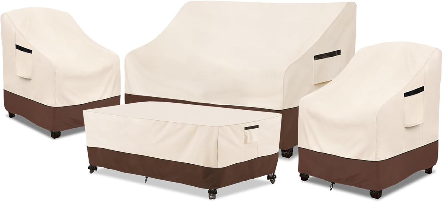 Outdoor Furniture Covers - 4-Piece Heavy Duty Waterproof Outdoor Furniture