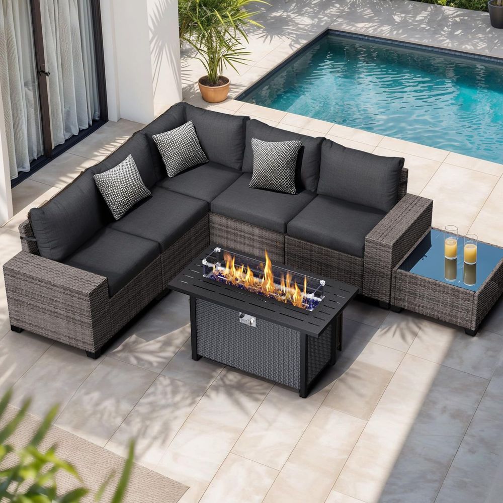 Outdoor Furniture On Sale - 7 Pieces Outdoor Patio Furniture Set