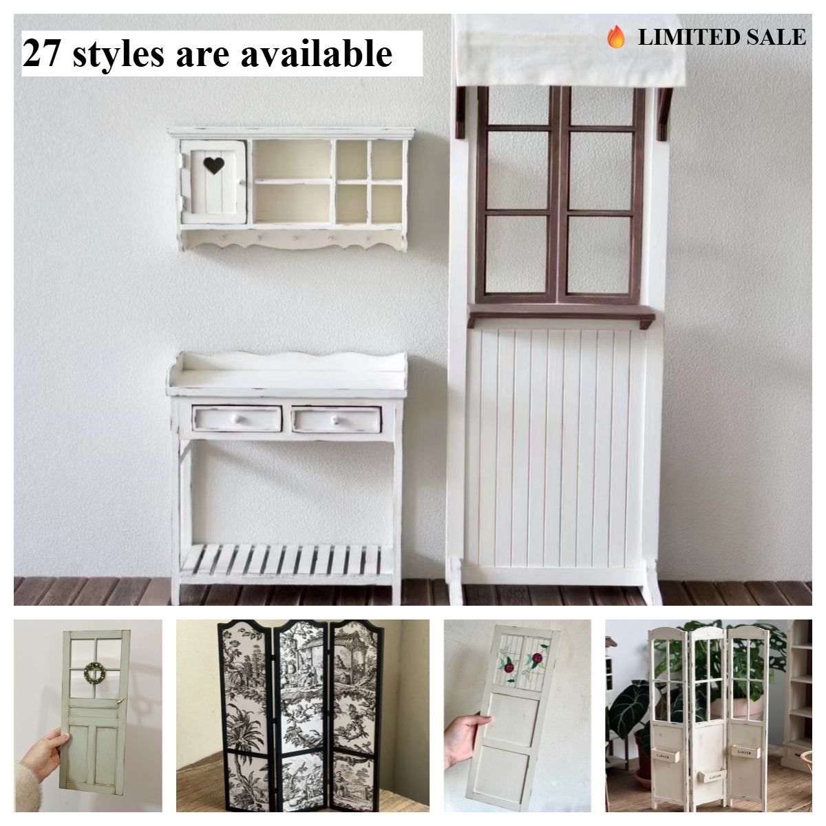 Outdoor Furniture Vintage - Rustic Miniature Room Divider Screen Vintage