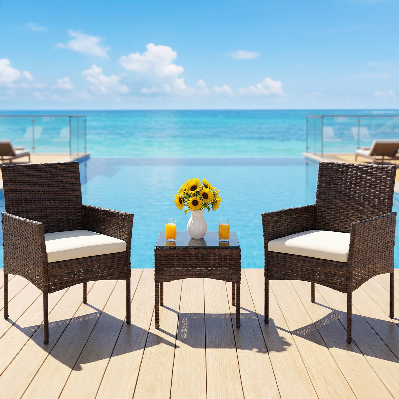 Outdoor Furniture Bali - JHK Large Size 3 Pieces Outdoor