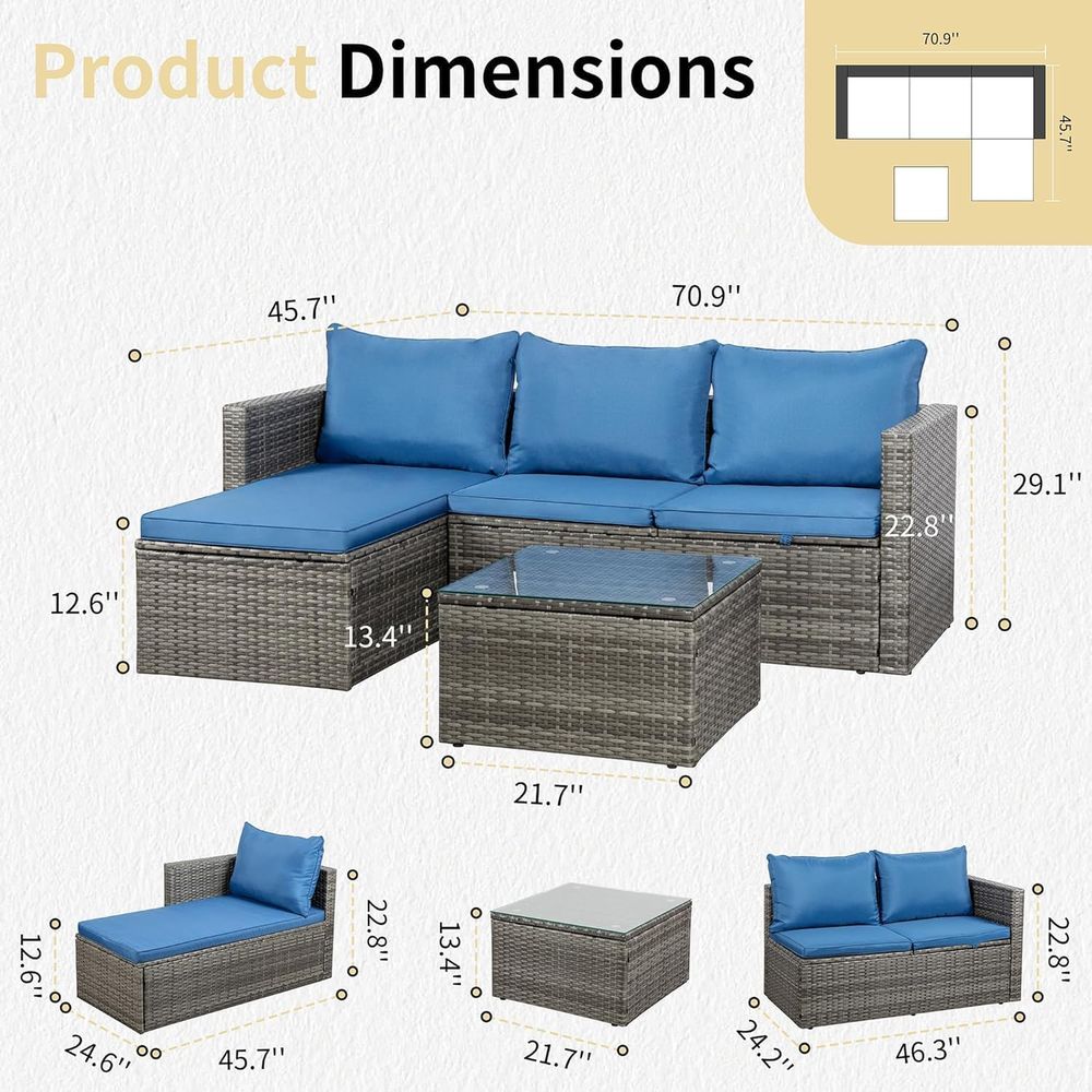 4-Piece Outdoor Wicker Patio F - Outdoor Furniture And Fire Pit review and price