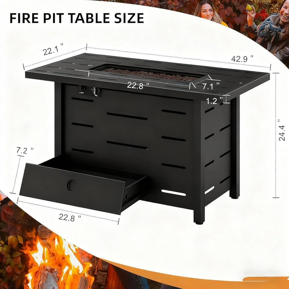 4-Piece Outdoor Wicker Patio F - Outdoor Furniture And Fire Pit review and price