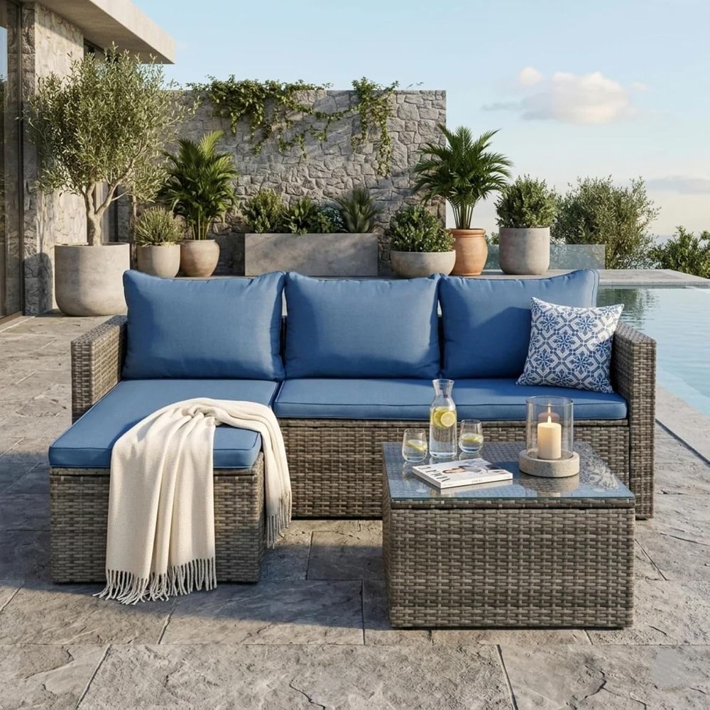 4-Piece Outdoor Wicker Patio F - Outdoor Furniture And Fire Pit review and price