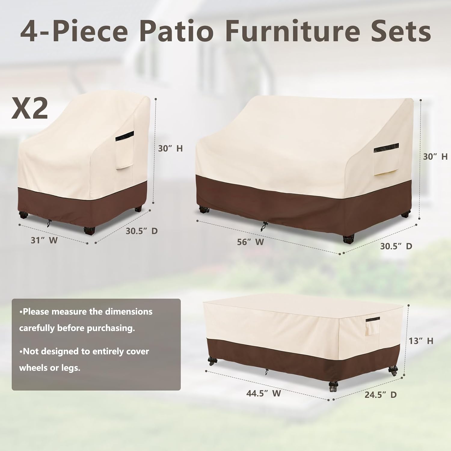 4-Piece Heavy Duty Waterproof  - Outdoor Furniture Covers review and price