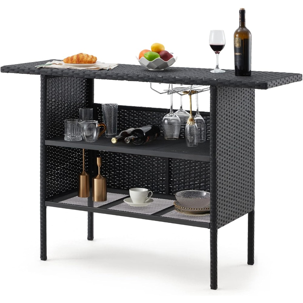 Outdoor Patio Wicker Bar Count - Outdoor Furniture And Fire Pit review and price