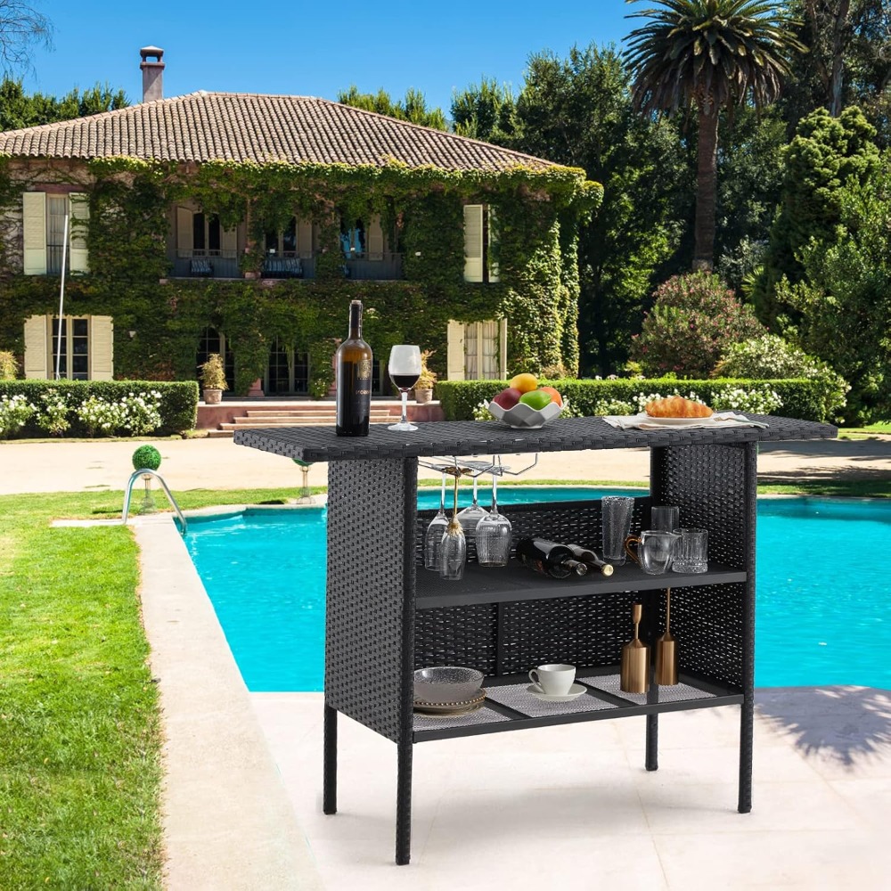 Outdoor Patio Wicker Bar Count - Outdoor Furniture And Fire Pit review and price