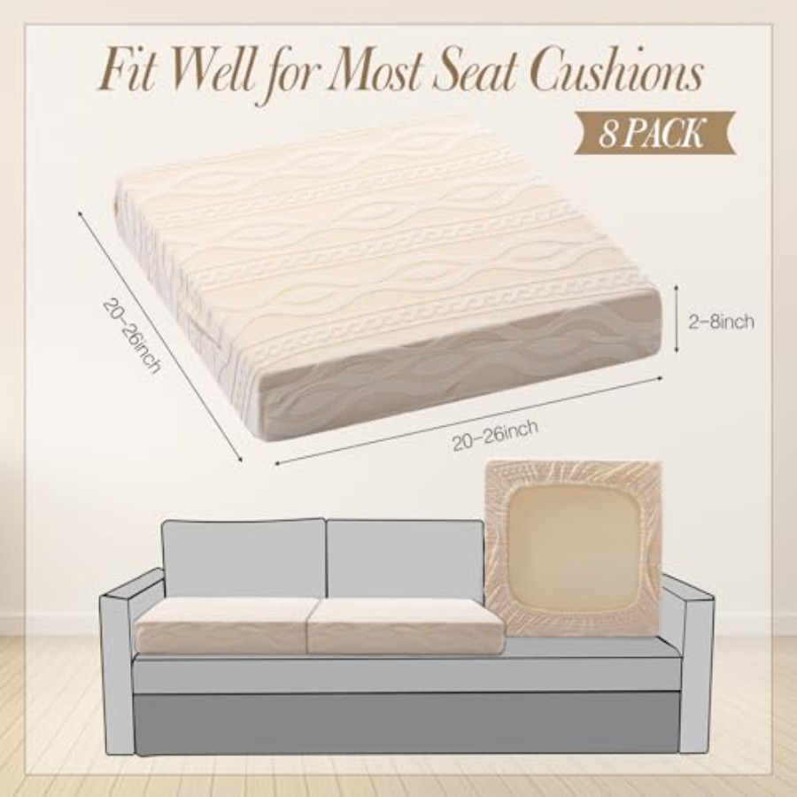 8Pcs Stretch Patio Cushion Cov - Outdoor Furniture Covers review and price