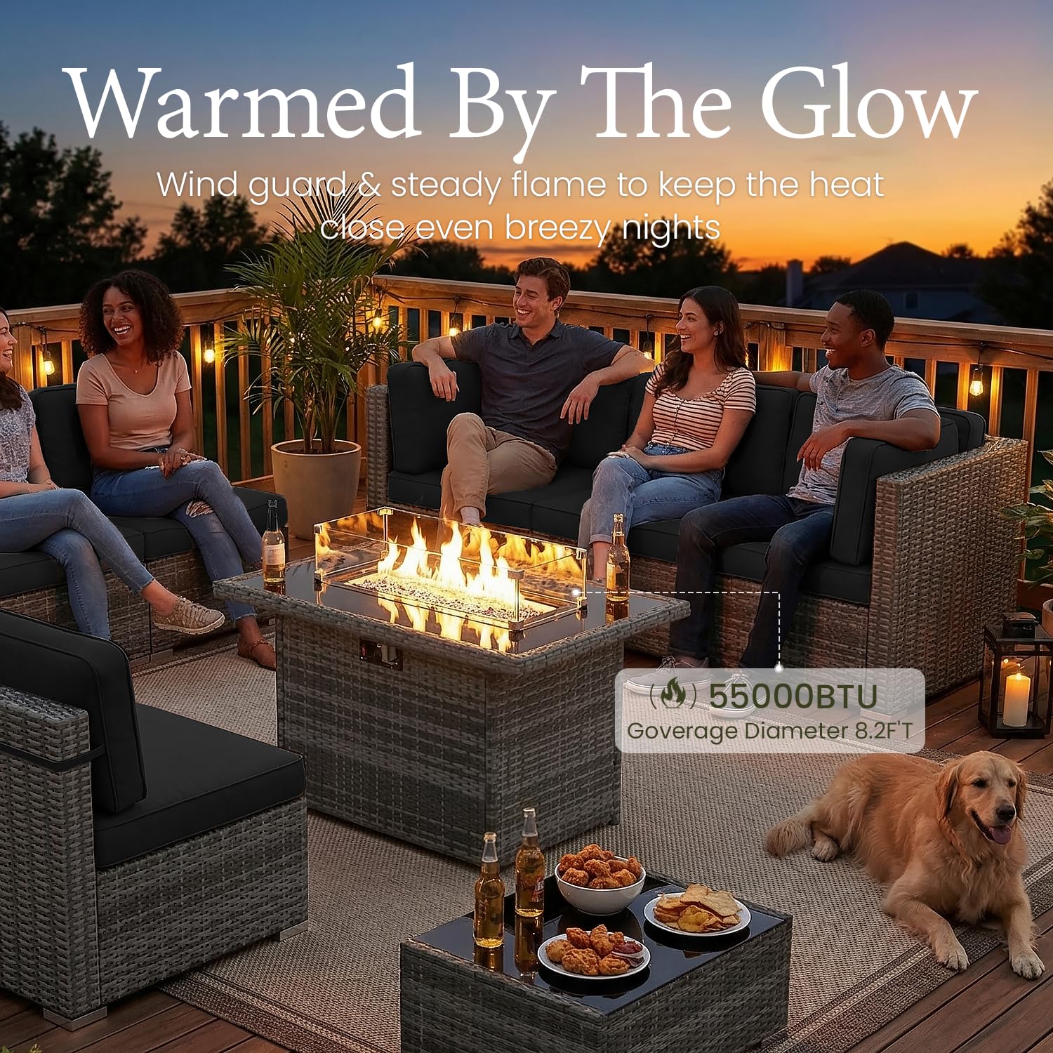 8 Piece Patio Furniture Set wi - Outdoor Furniture And Fire Pit review and price