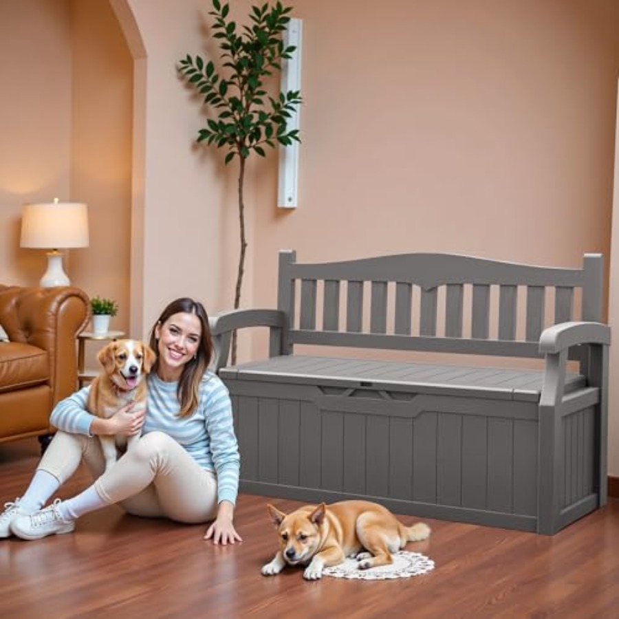 80 Gallon Grey Resin Outdoor S - Garden Storage Box review and price