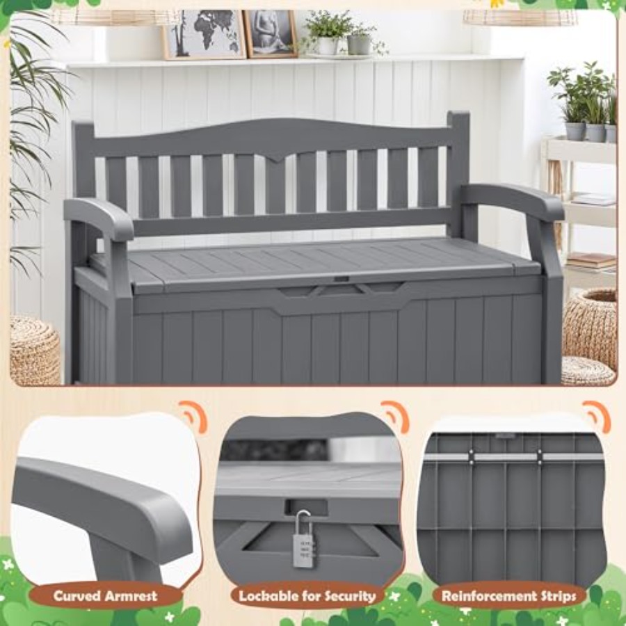 80 Gallon Grey Resin Outdoor S - Garden Storage Box review and price
