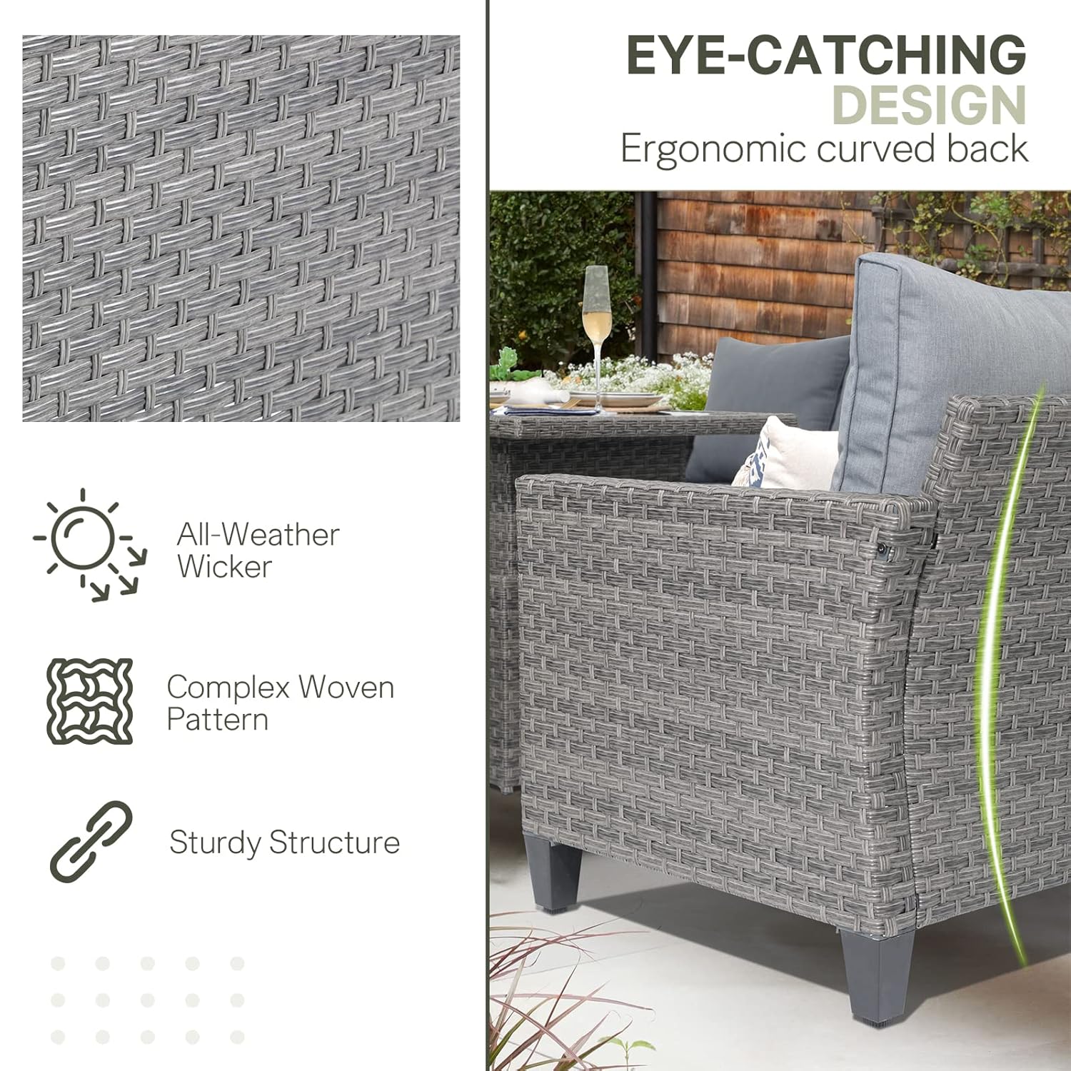 6pcs Grey PE Rattan Outdoor Se - Outdoor Furniture Bali review and price