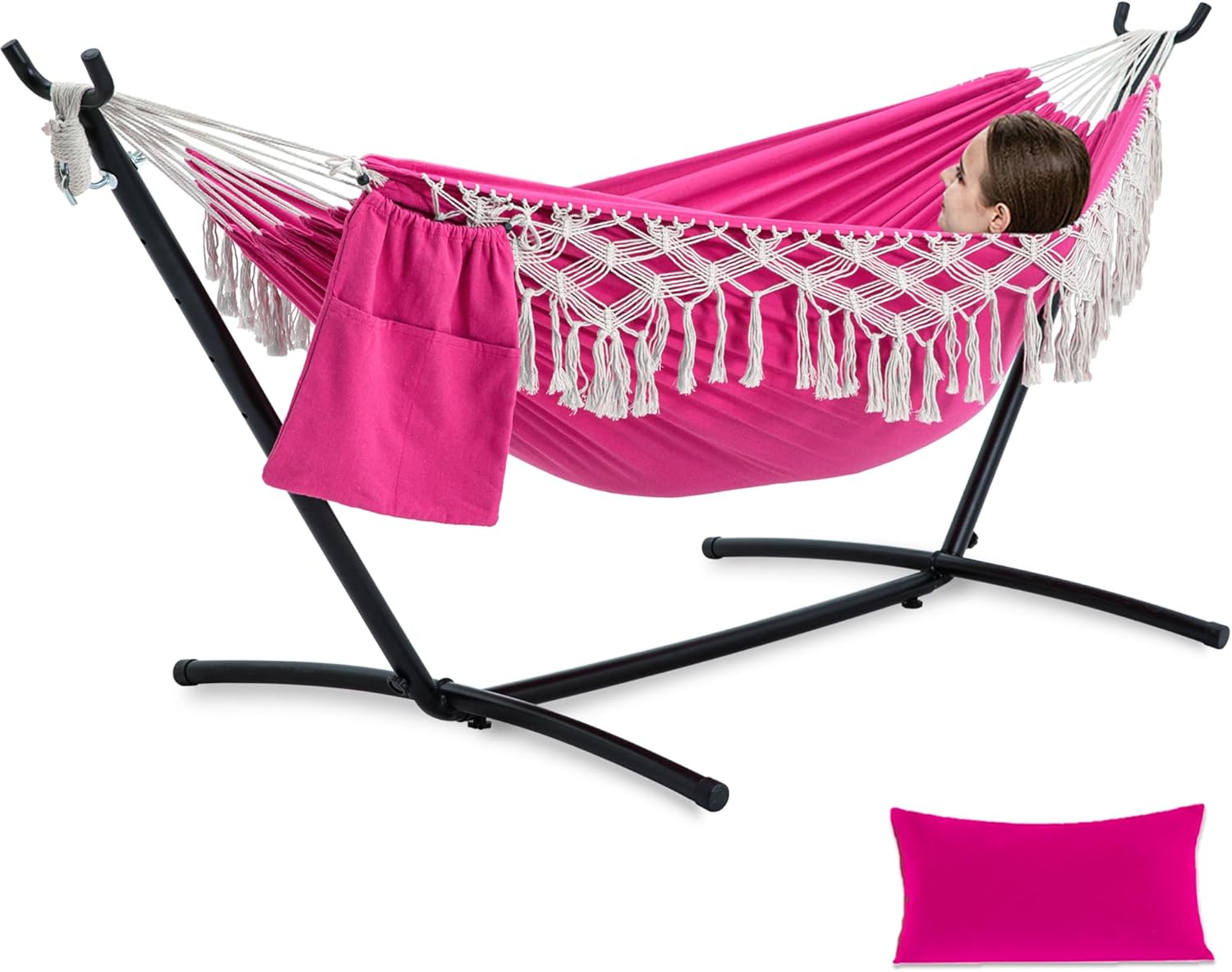 Handmade Tassel Double Hammock - Hammock With Stand review and price