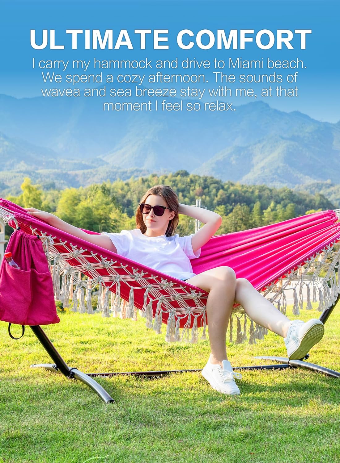 Handmade Tassel Double Hammock - Hammock With Stand review and price