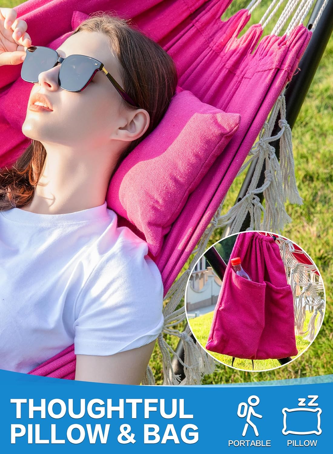 Handmade Tassel Double Hammock - Hammock With Stand review and price