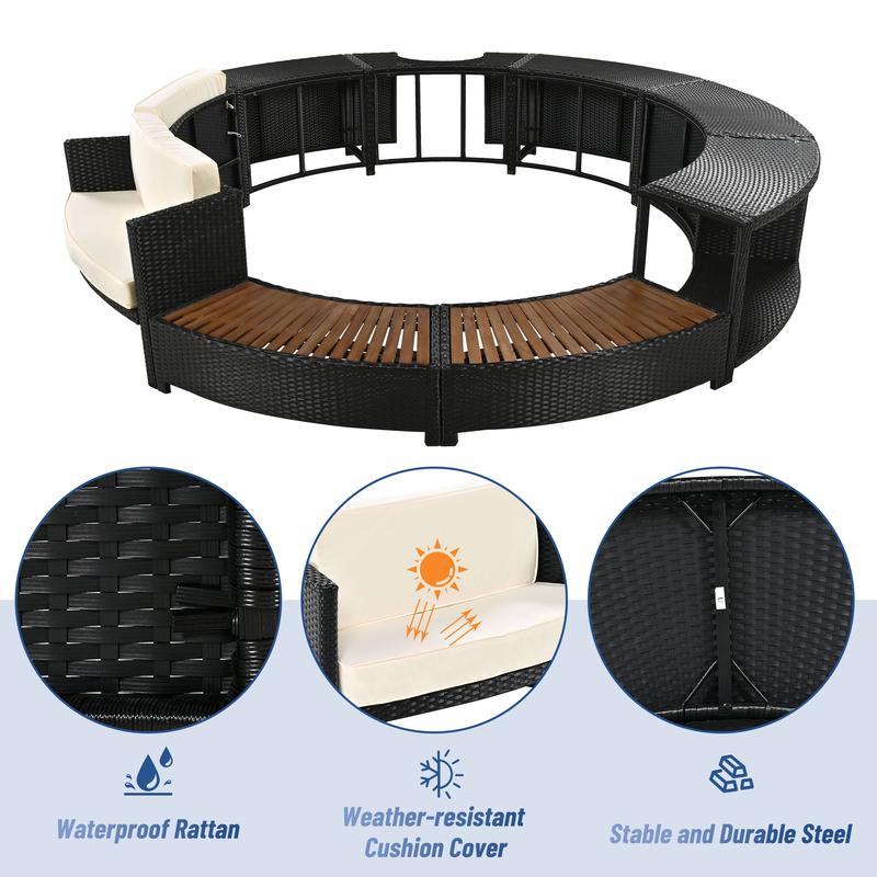 Rattan Sofa Set with Storage M - Outdoor Furniture On Sale review and price