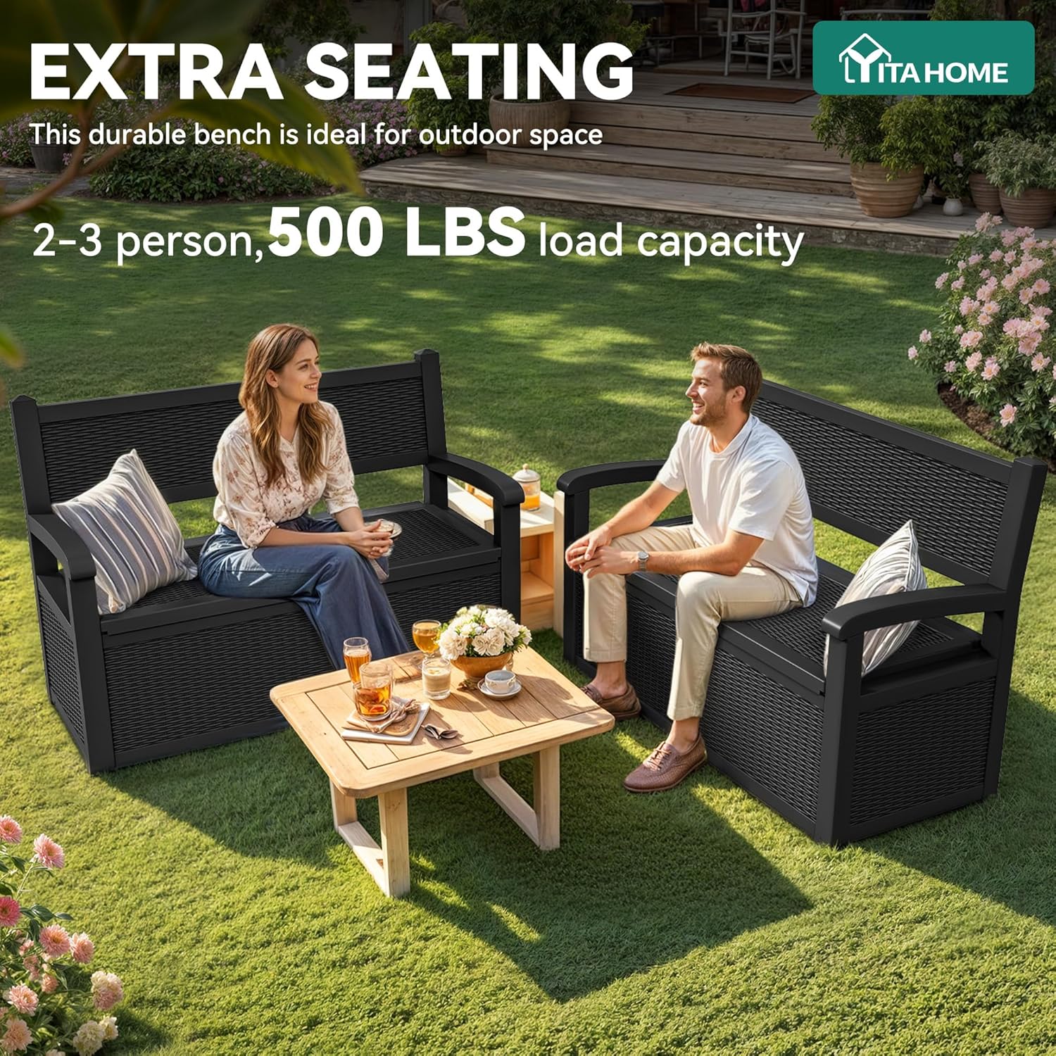 70 Gallon Deck Bench with Stor - Garden Storage Box review and price
