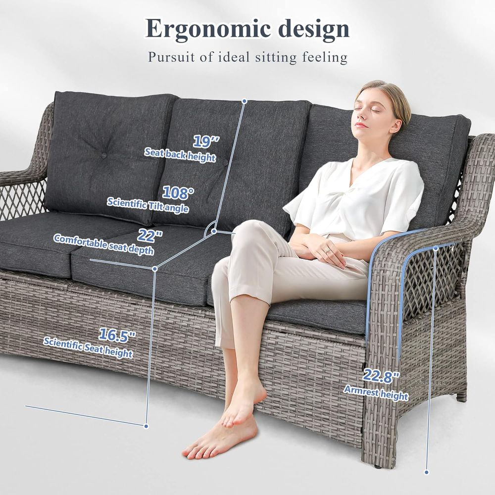 6-Piece Grey Wicker Outdoor Pa - Outdoor Furniture On Sale review and price