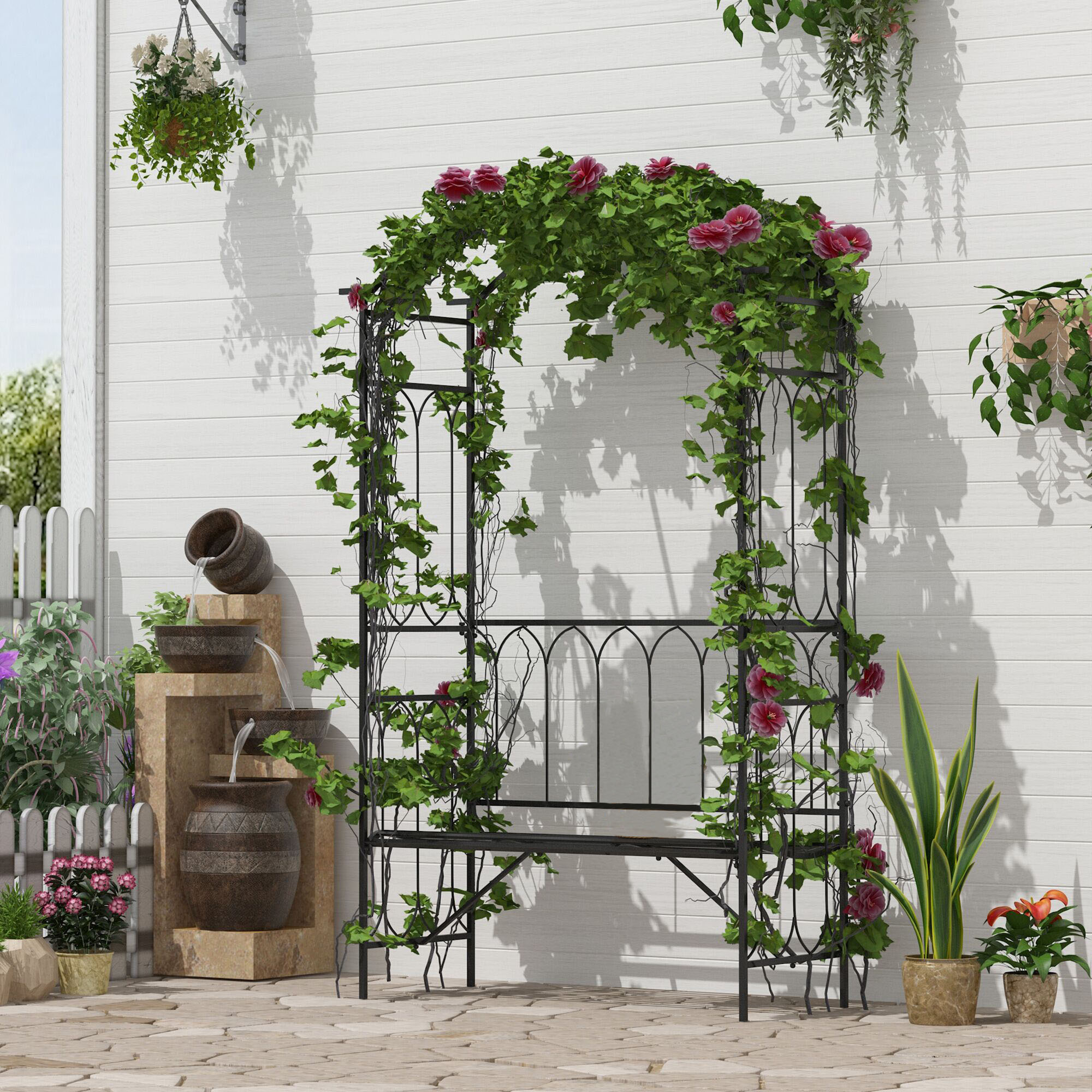 45” Steel Metal Outdoor Garden - Outdoor Furniture Diy review and price