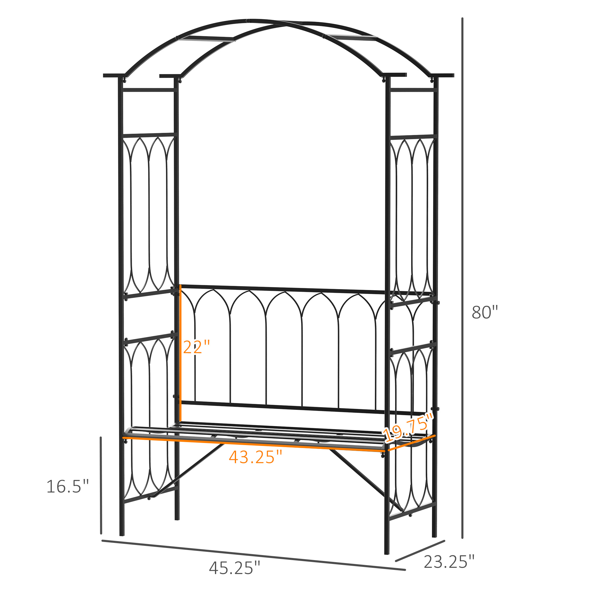 45” Steel Metal Outdoor Garden - Outdoor Furniture Diy review and price