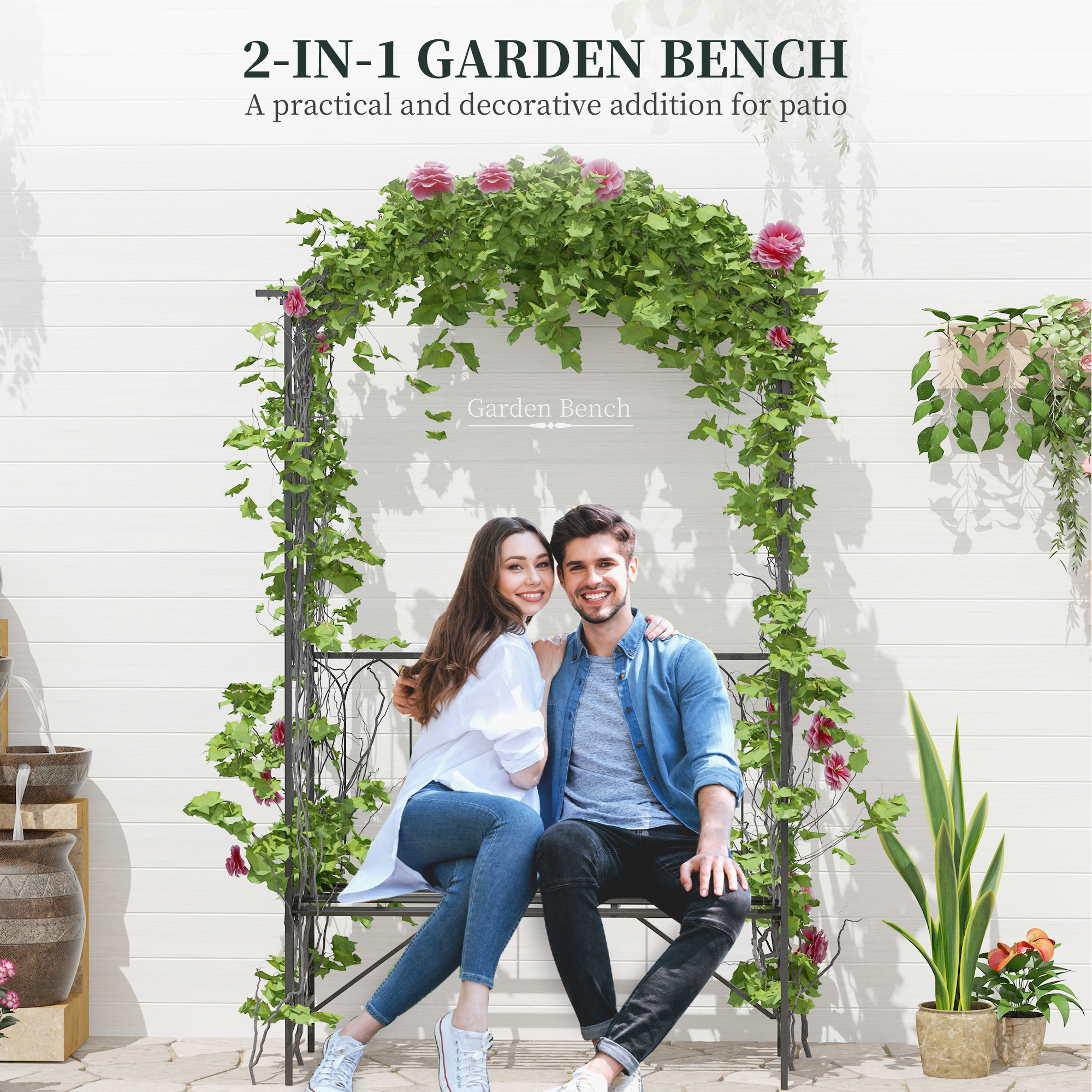 45” Steel Metal Outdoor Garden - Outdoor Furniture Diy review and price