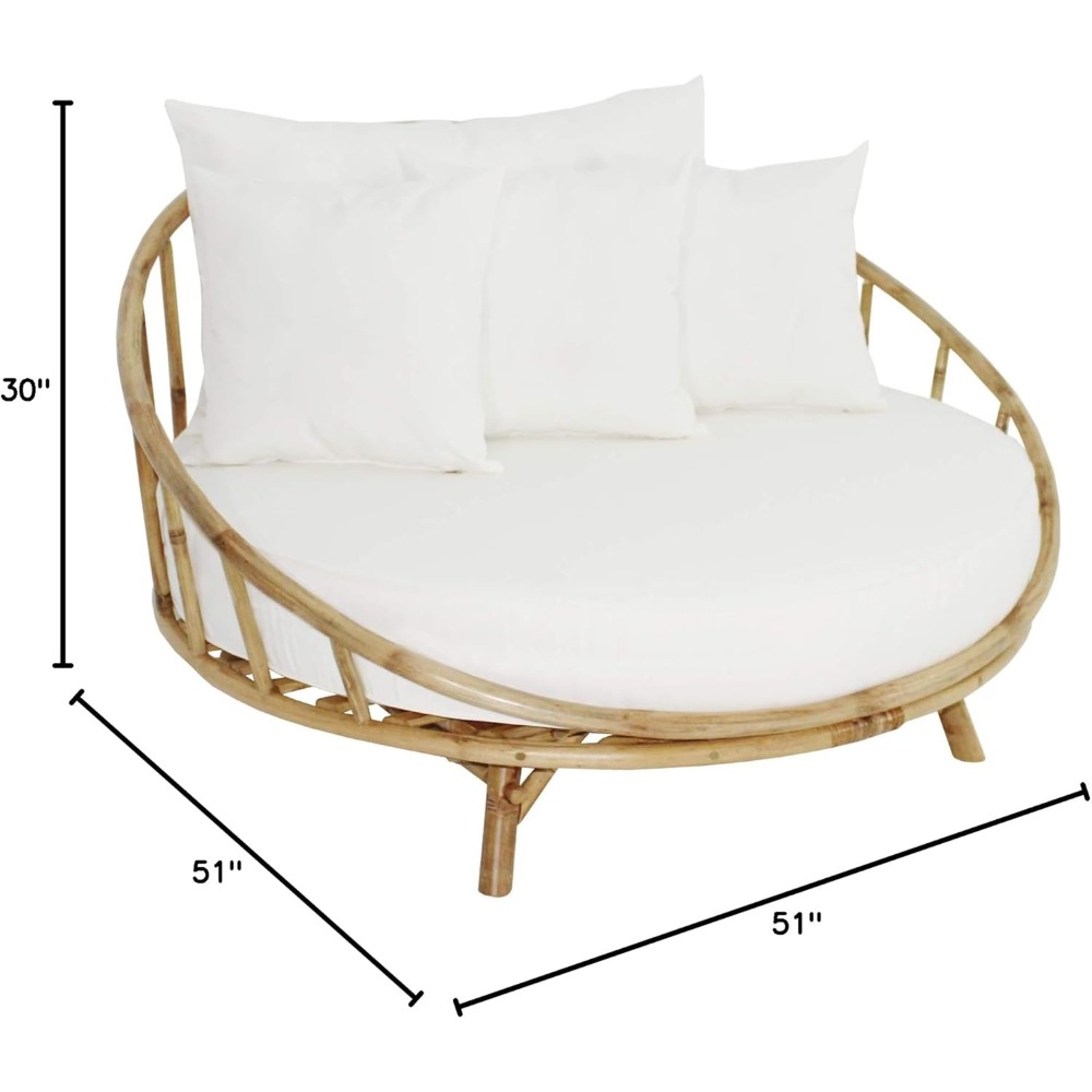 ZEW Rattan Bamboo Round Daybed - Outdoor Furniture On Sale review and price
