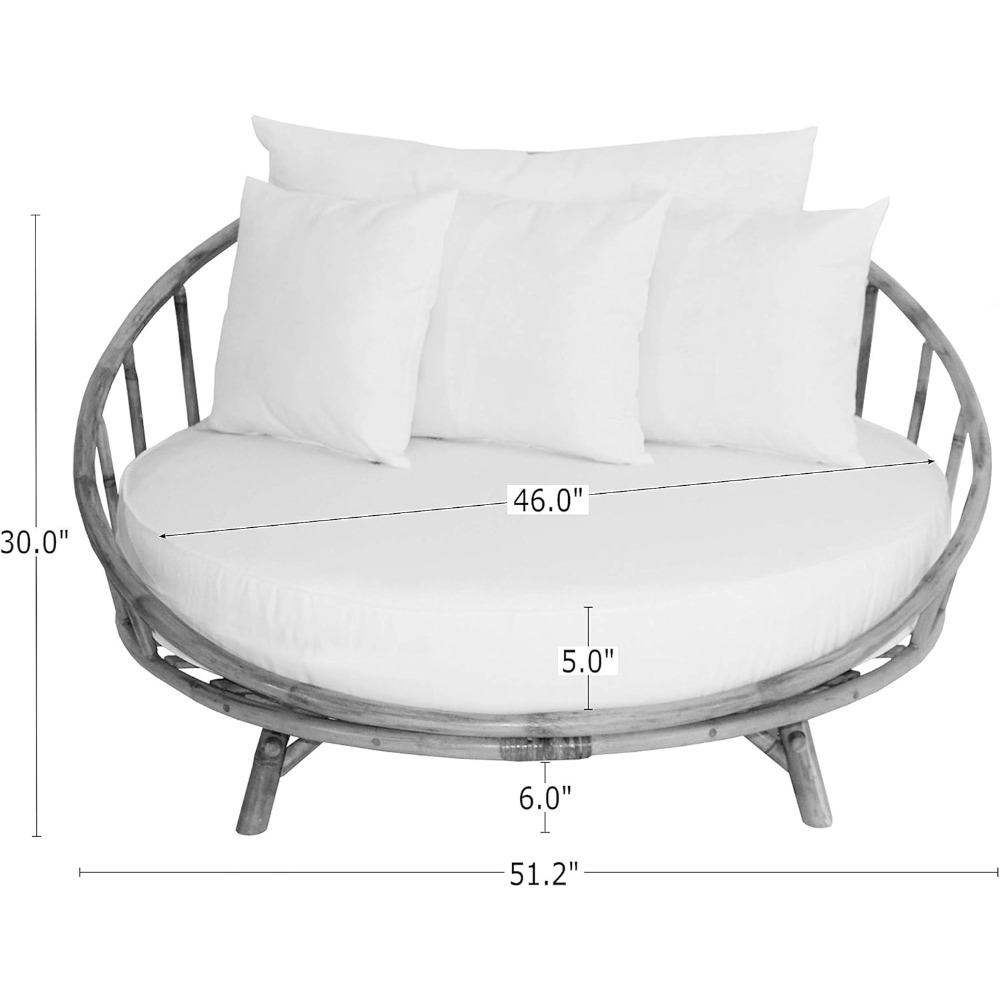 ZEW Rattan Bamboo Round Daybed - Outdoor Furniture On Sale review and price