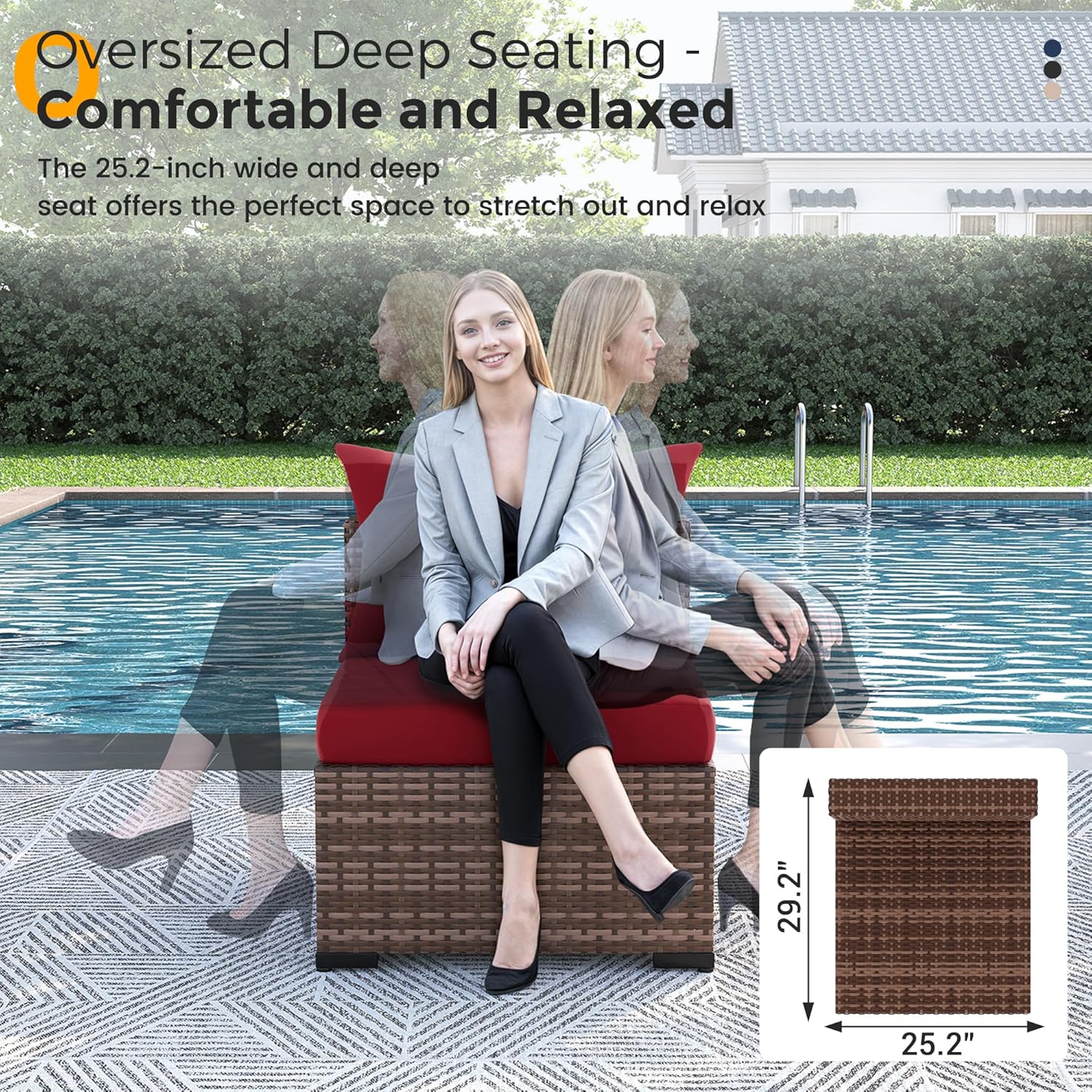 8pc All-Weather Wicker Section - Outdoor Furniture And Fire Pit review and price