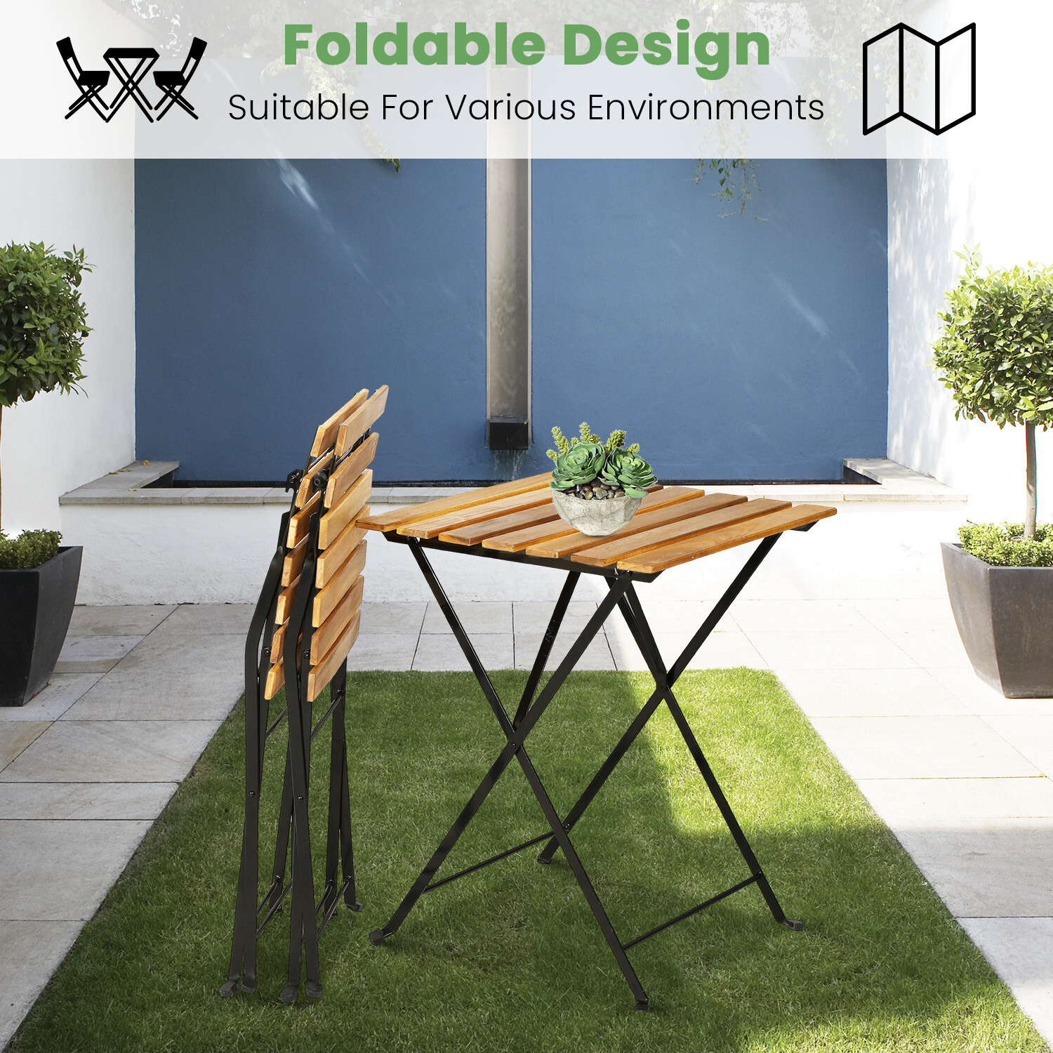 3 Pieces Bistro Set Outdoor Fu - Outdoor Furniture Vietnam review and price