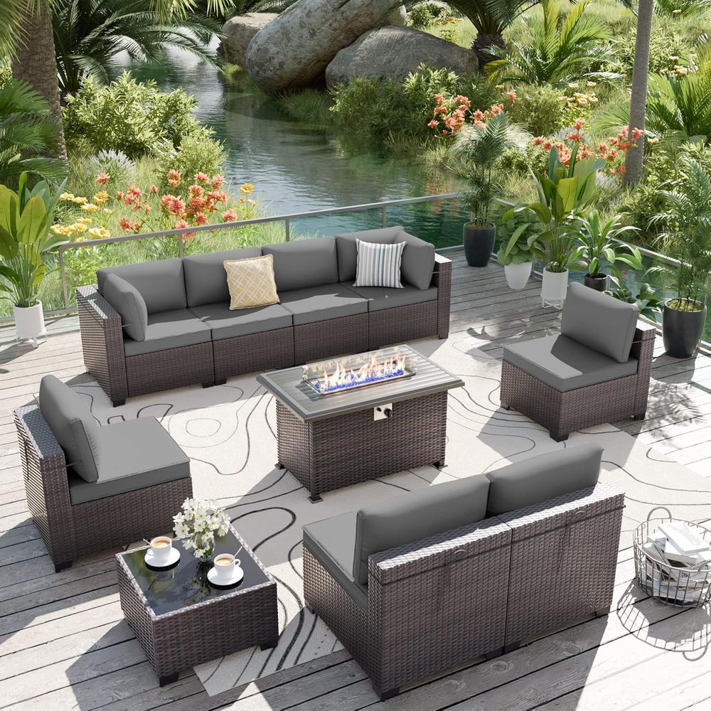 10-Piece Outdoor Patio Furnitu - Outdoor Furniture And Fire Pit review and price