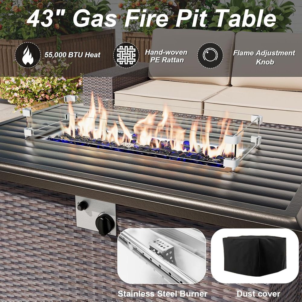 10-Piece Outdoor Patio Furnitu - Outdoor Furniture And Fire Pit review and price