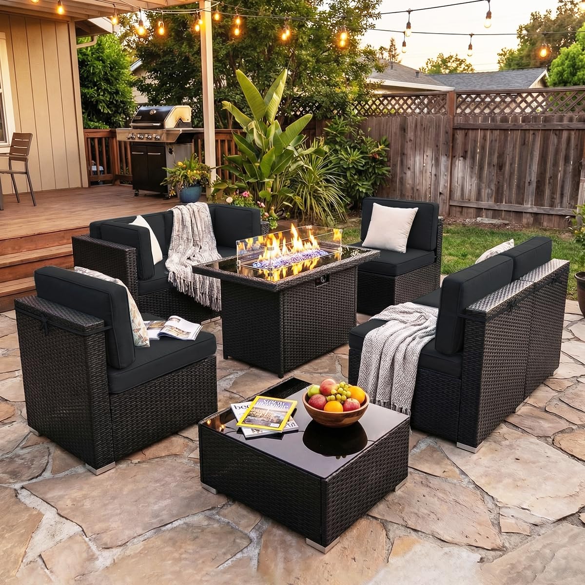 8 Pieces Patio Furniture Set w - Outdoor Furniture And Fire Pit review and price