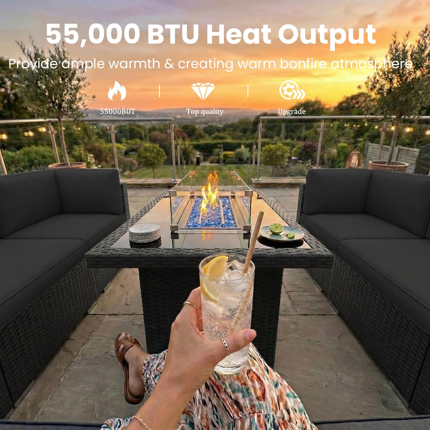 8 Pieces Patio Furniture Set w - Outdoor Furniture And Fire Pit review and price