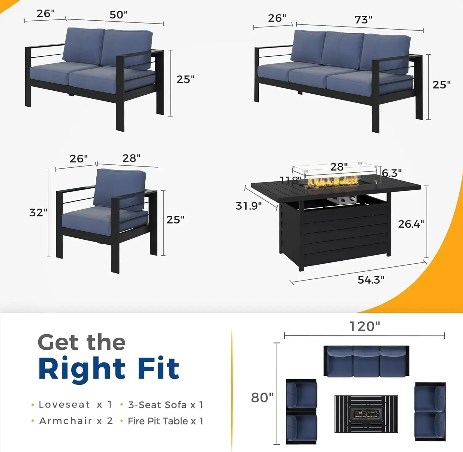 Aluminum Patio Furniture Set,  - Outdoor Furniture And Fire Pit review and price