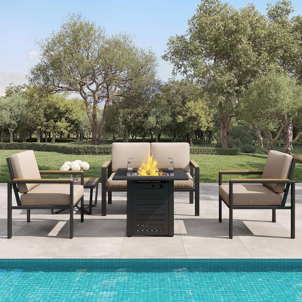 5-Piece Outdoor Patio Furnitur - Outdoor Furniture And Fire Pit review and price