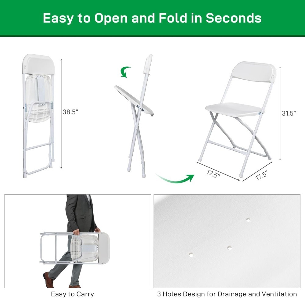 10pcs Folding Chair, Plastic C - Outdoor Furniture In Store review and price