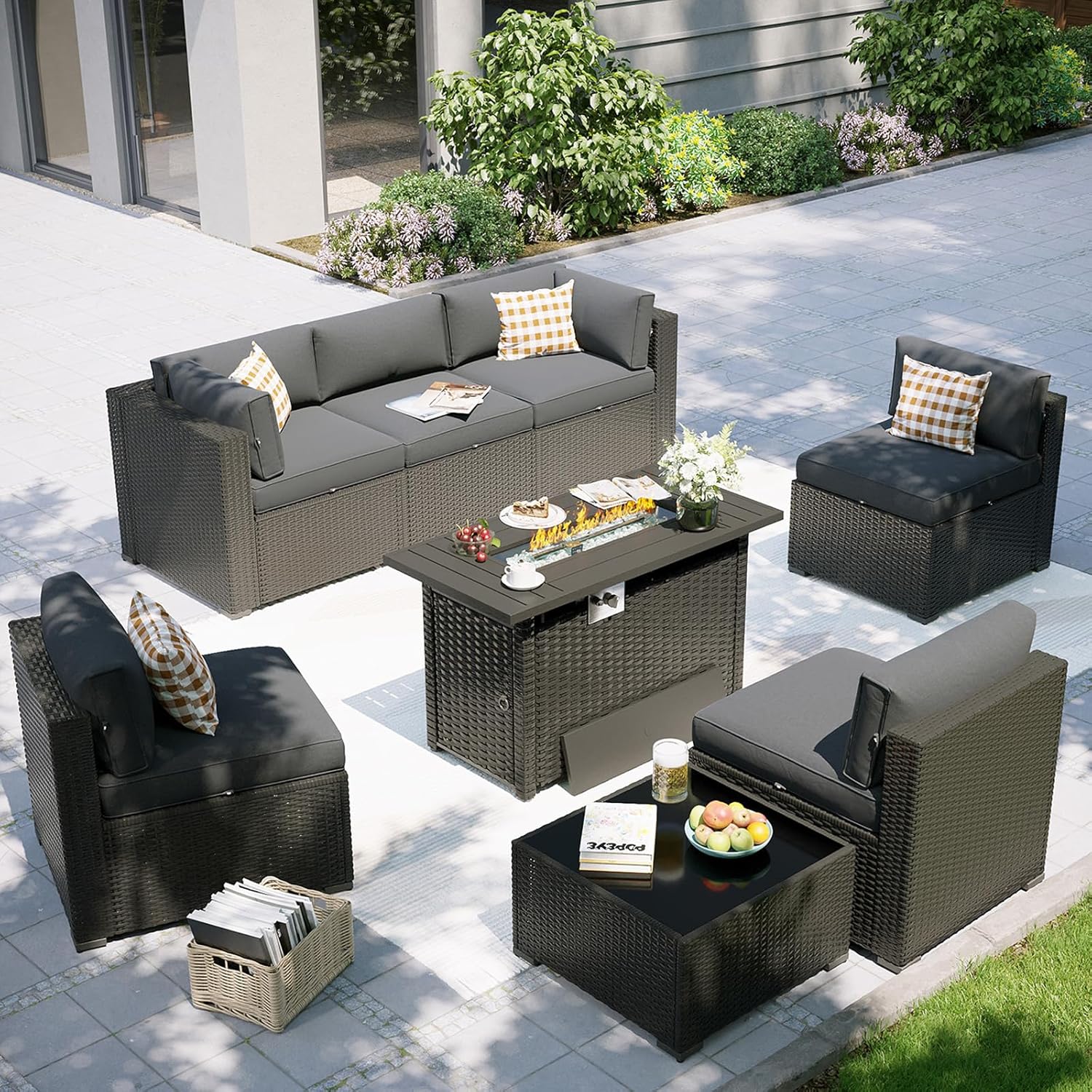 Patio Furniture Set with Fire  - Outdoor Furniture And Fire Pit review and price