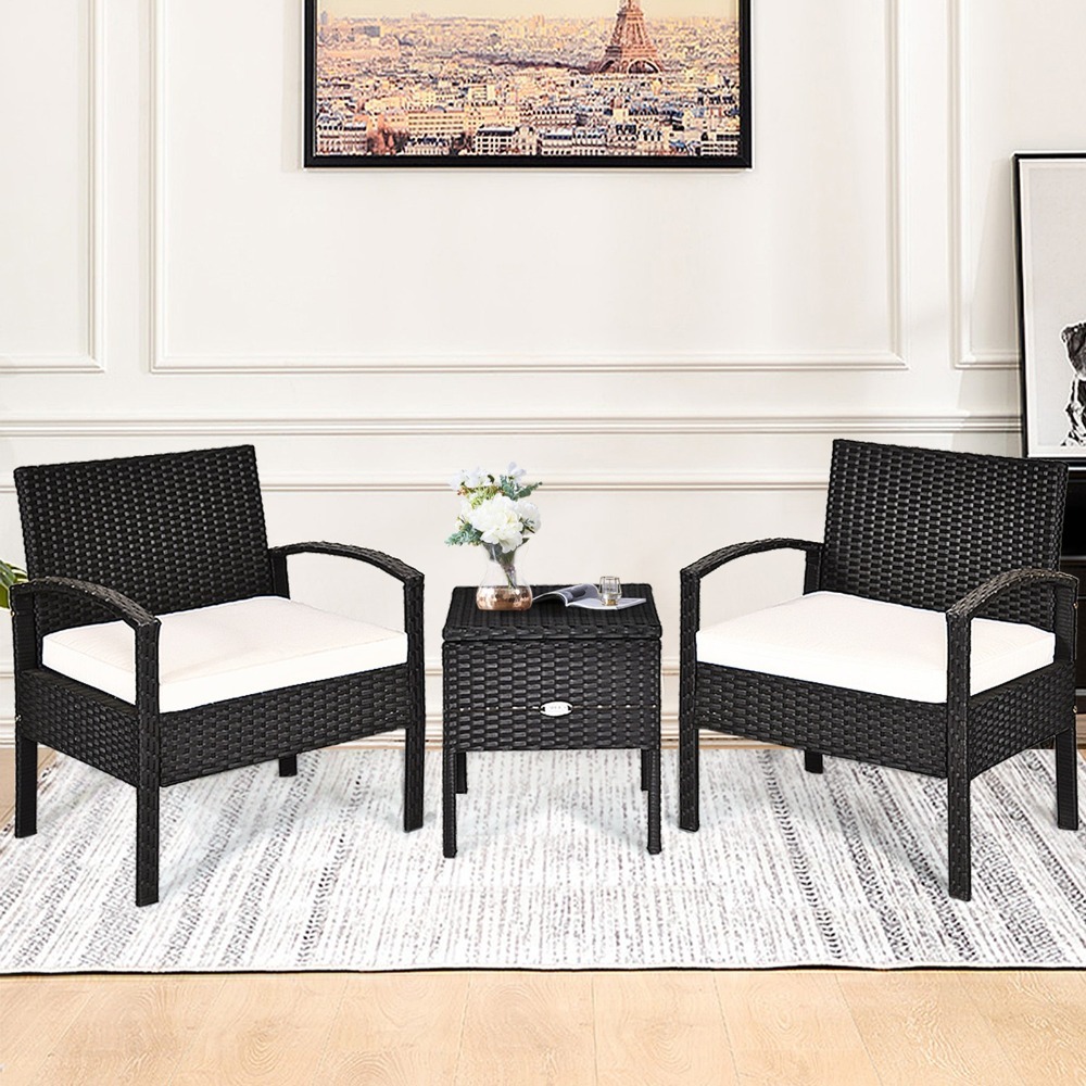 3PCS Rattan Patio Conversation - Outdoor Furniture On Sale review and price