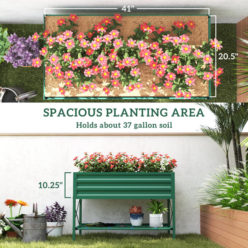 Outsunny Galvanized Raised Gar - Garden Storage Box review and price
