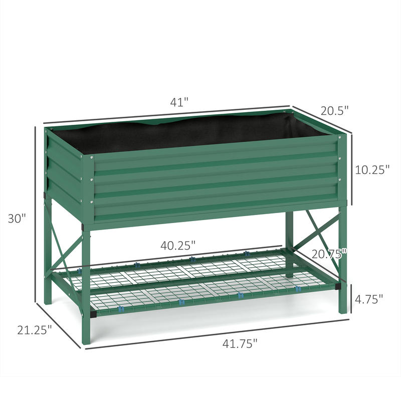 Outsunny Galvanized Raised Gar - Garden Storage Box review and price
