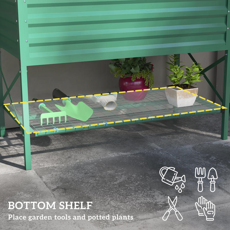 Outsunny Galvanized Raised Gar - Garden Storage Box review and price