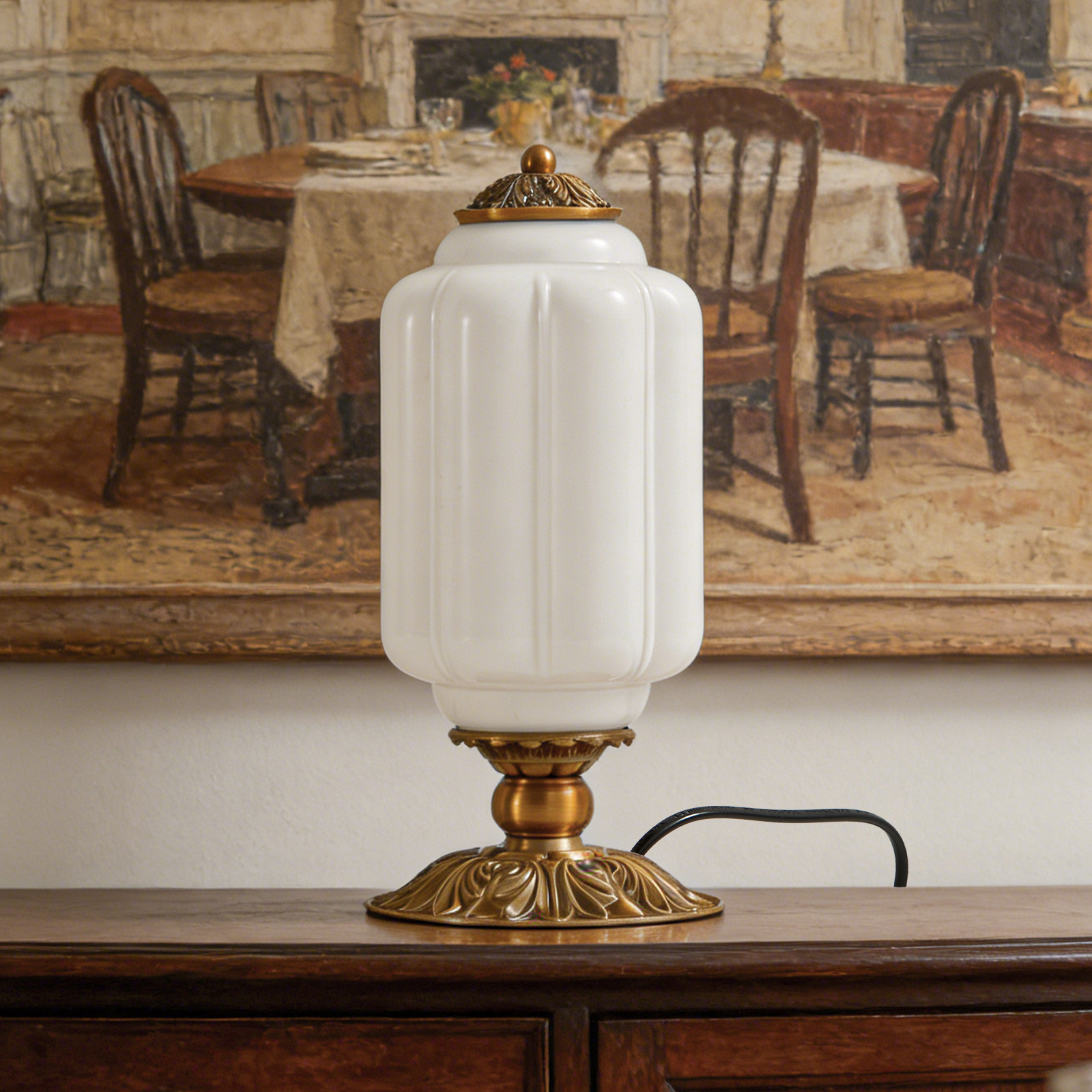 Nordic Vintage Milk Glass Tabl - Outdoor Furniture Vintage review and price