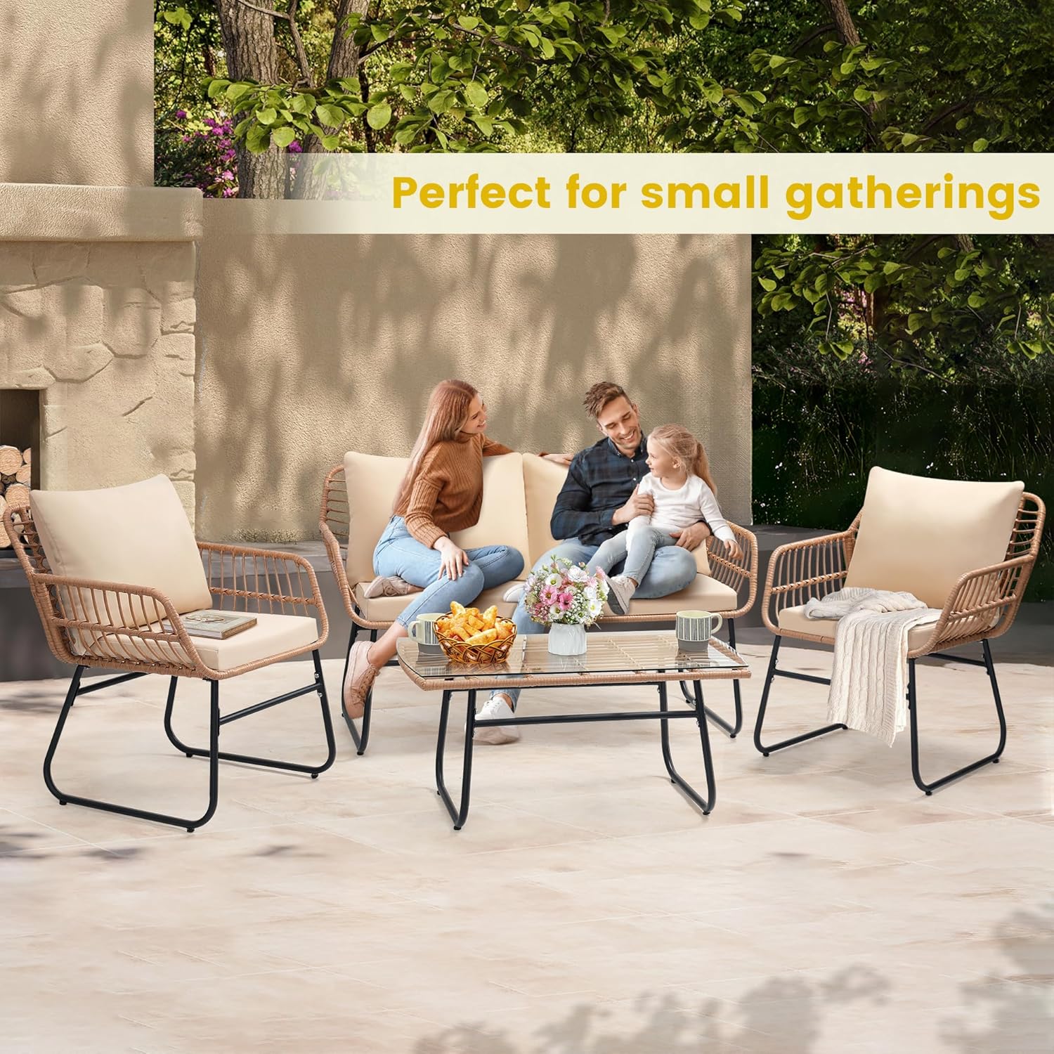 4 Piece Patio Bistro Outdoor F - Outdoor Furniture Bali review and price