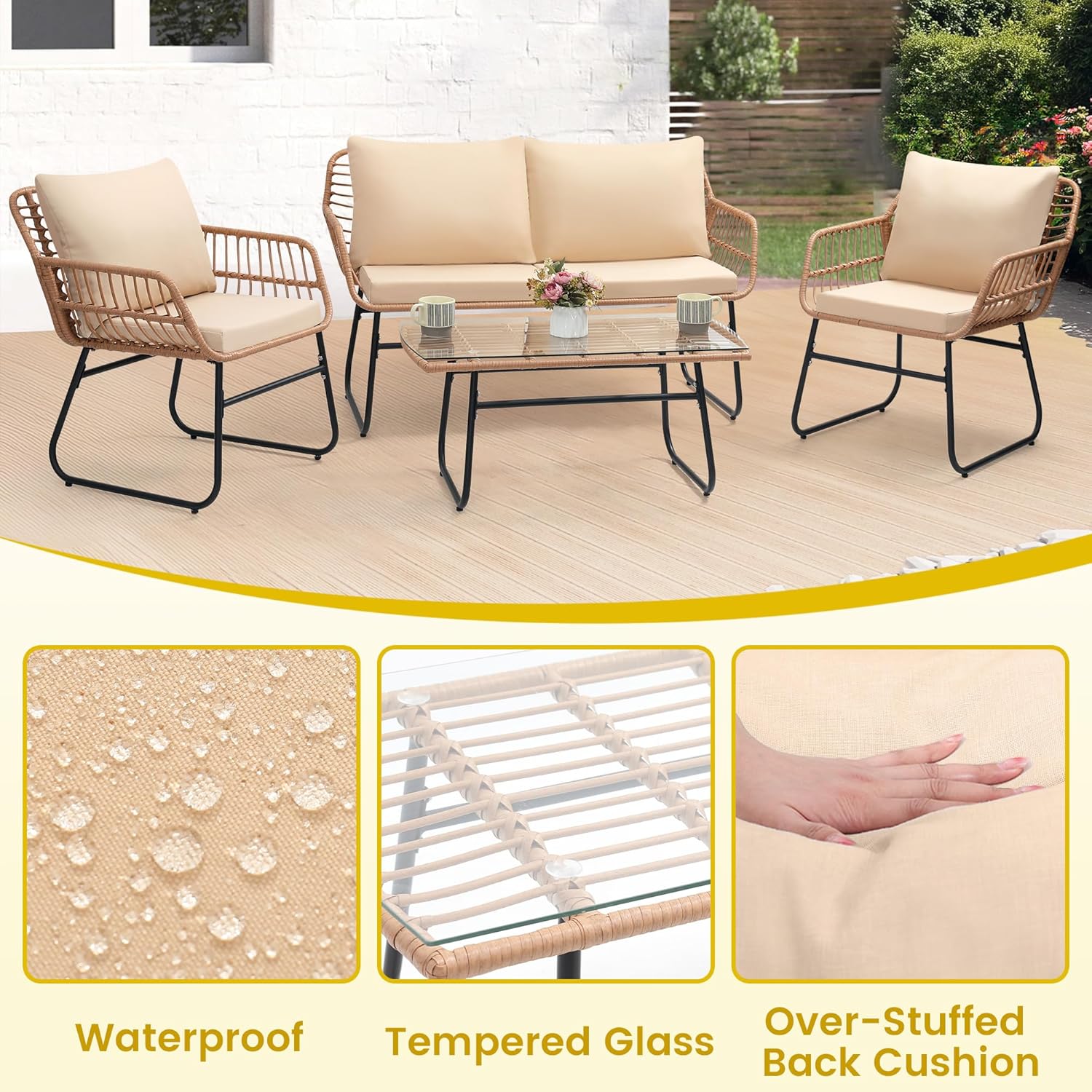 4 Piece Patio Bistro Outdoor F - Outdoor Furniture Bali review and price