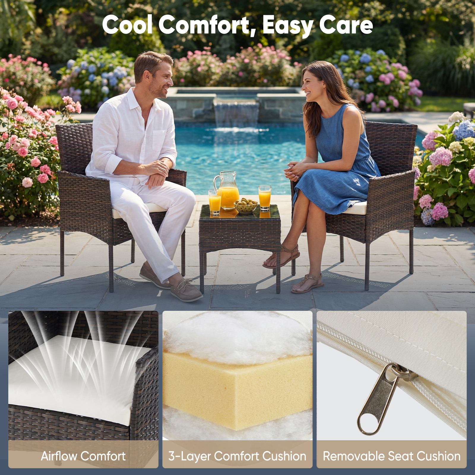 JHK Large Size 3 Pieces Outdoo - Outdoor Furniture Bali review and price