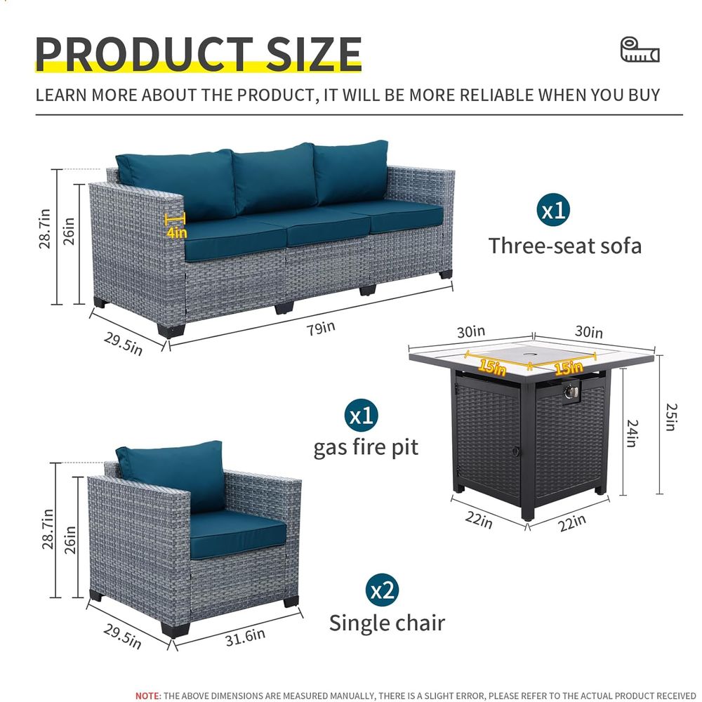 4-Piece Outdoor Wicker Patio F - Outdoor Furniture And Fire Pit review and price