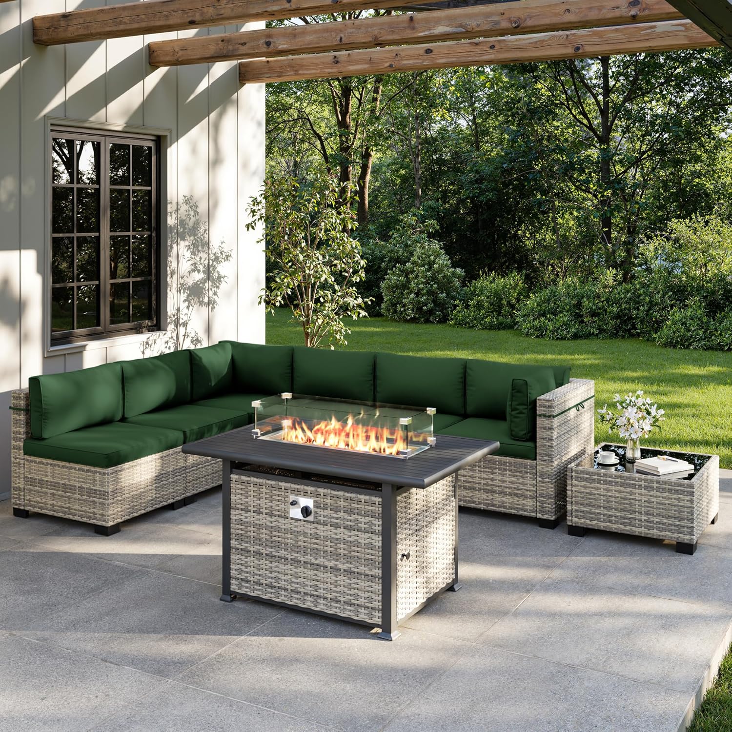 8-Piece Outdoor Patio Furnitur - Outdoor Furniture And Fire Pit review and price