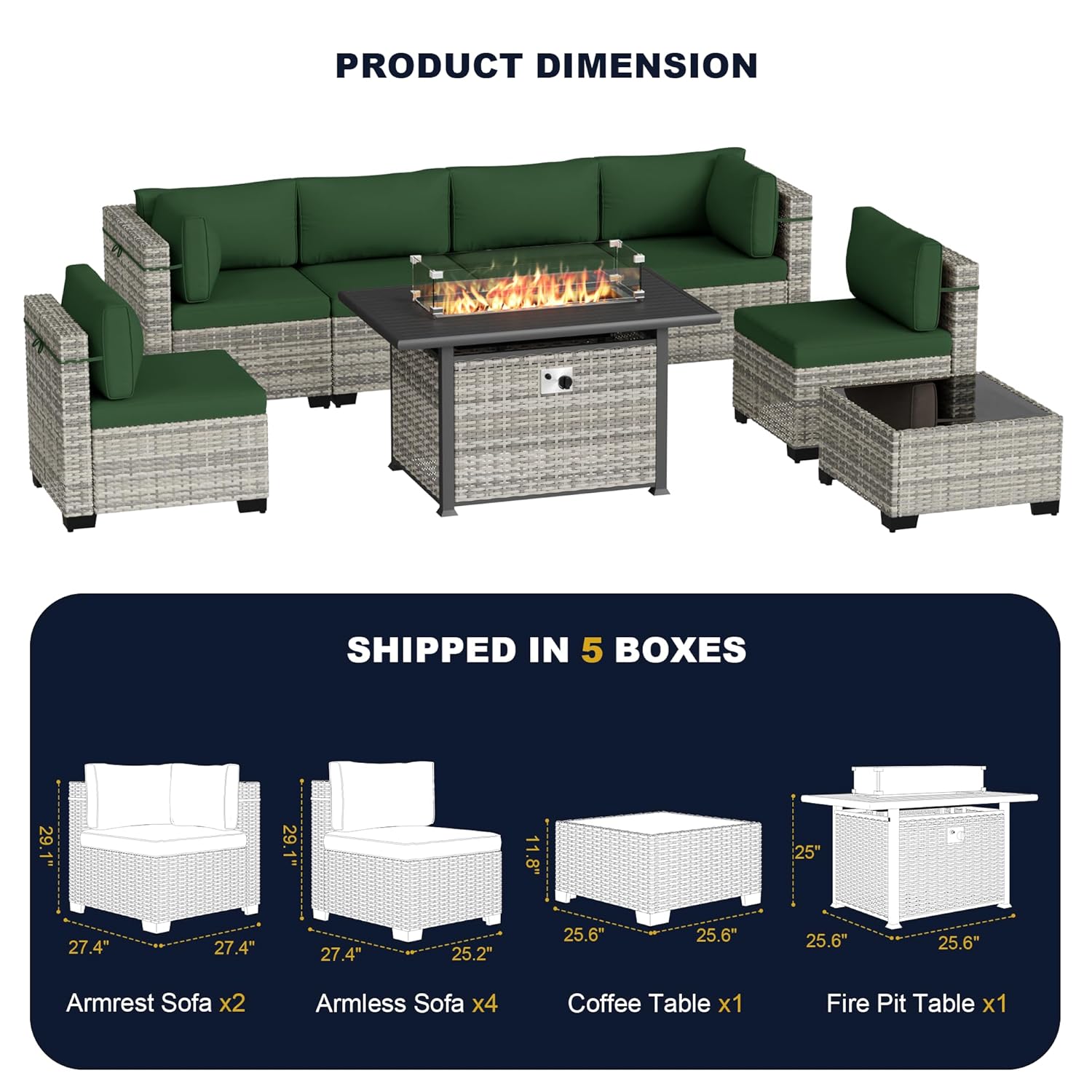 8-Piece Outdoor Patio Furnitur - Outdoor Furniture And Fire Pit review and price