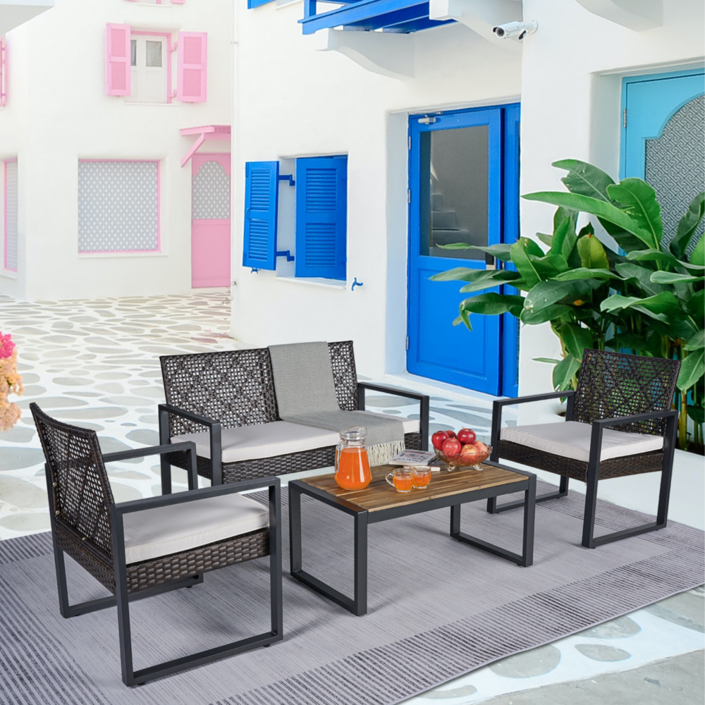4-Piece Modern Wicker Outdoor  - Outdoor Furniture On Sale review and price