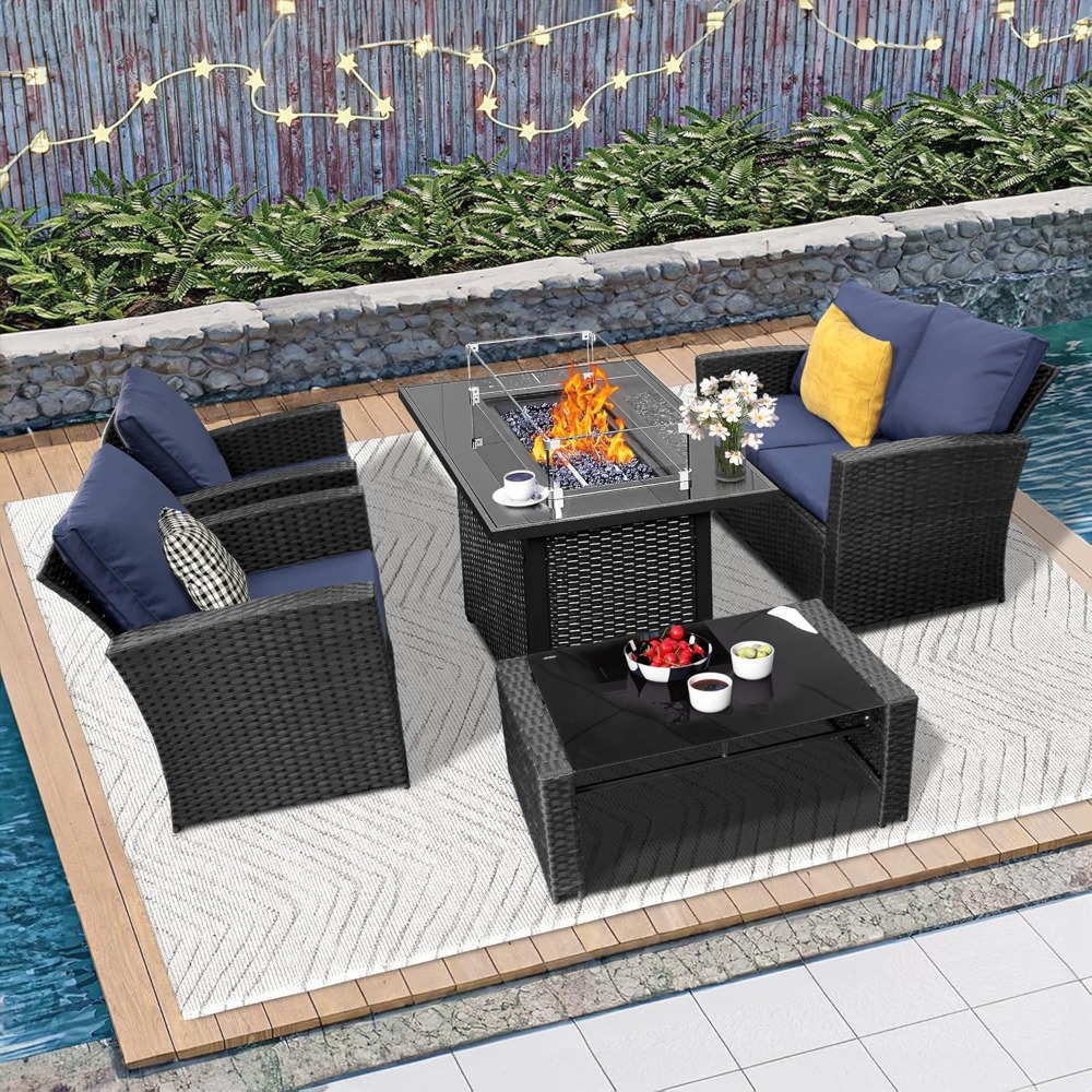 5 Piece Patio Furniture Set wi - Outdoor Furniture And Fire Pit review and price