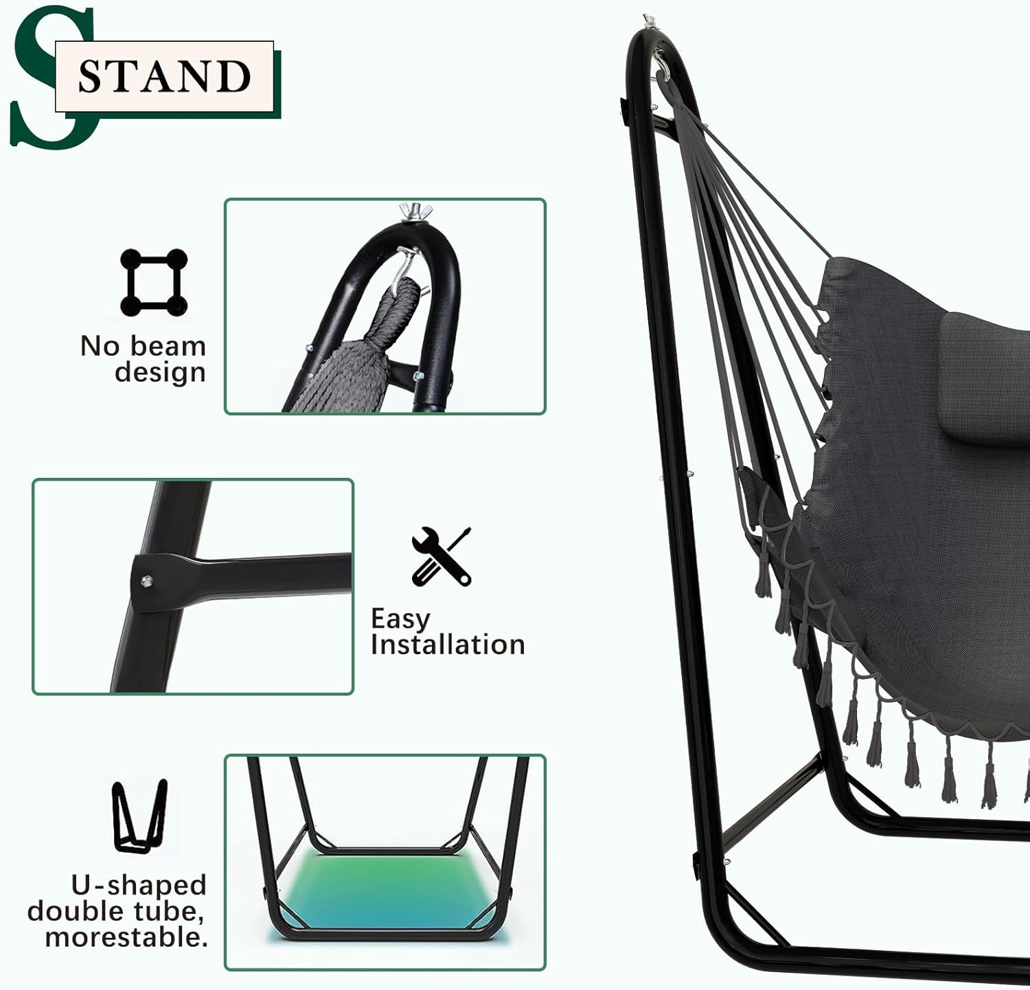 U-Shaped Hammock Chair with St - Hammock With Stand review and price